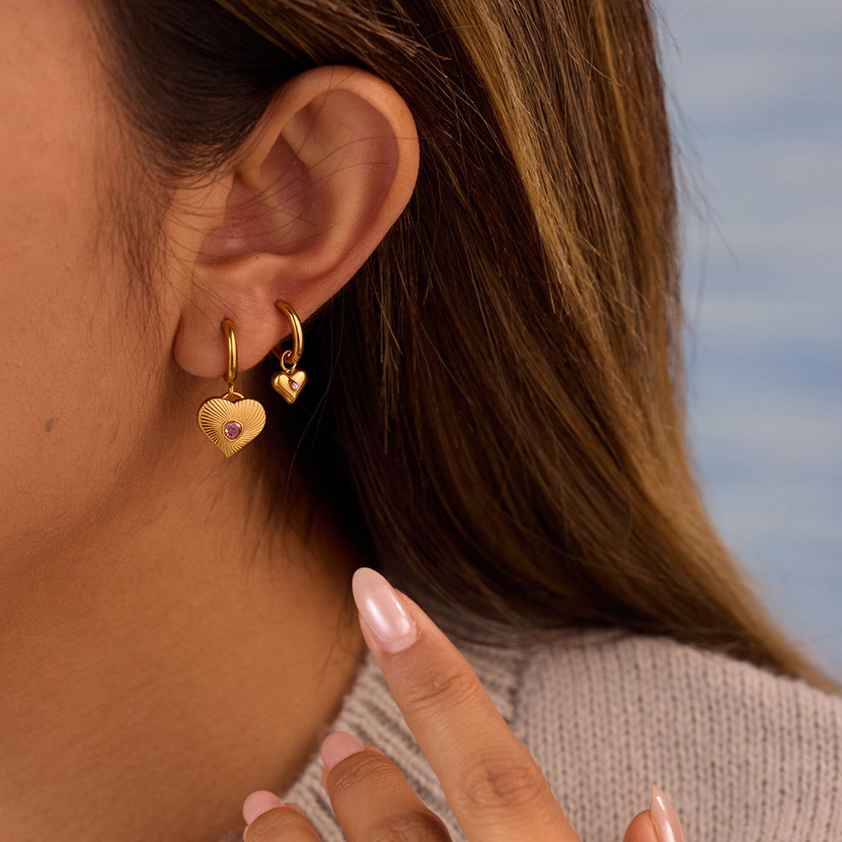 Loving-heart earrings
