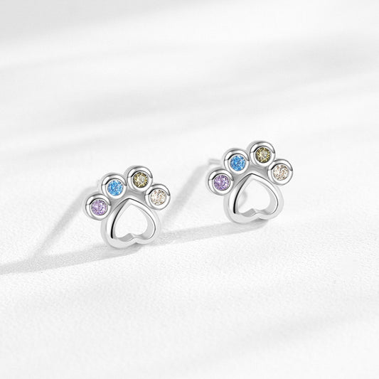Loving-Heart Footprint Earrings