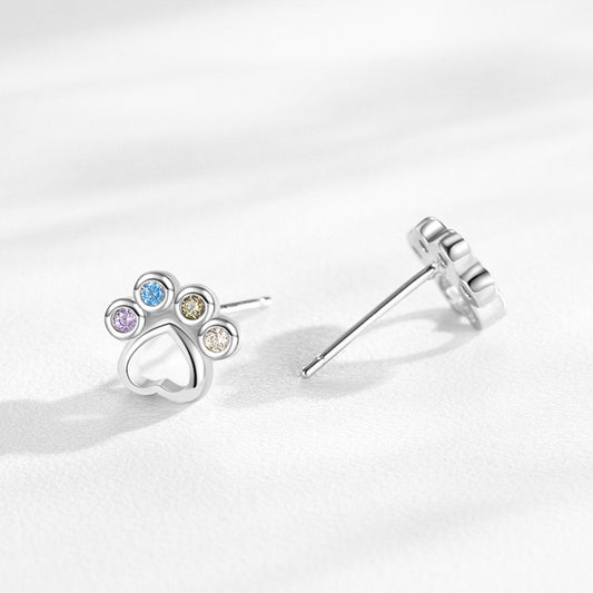 Loving-Heart Footprint Earrings