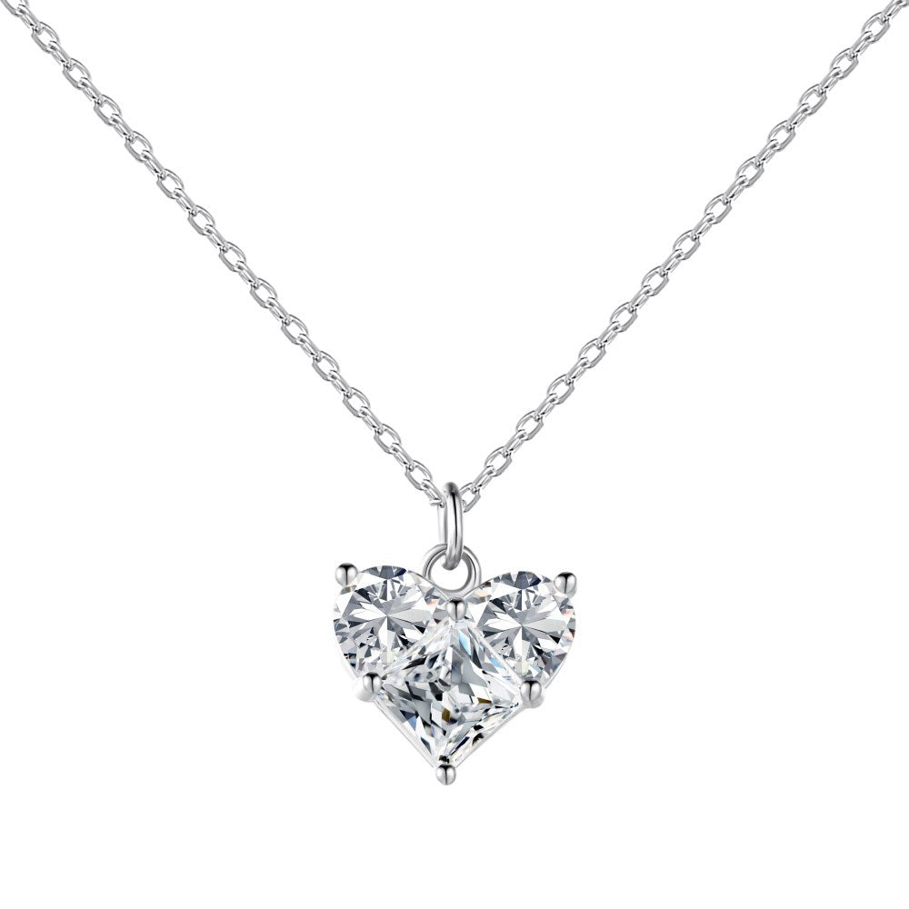 Loving-heart zircon necklace