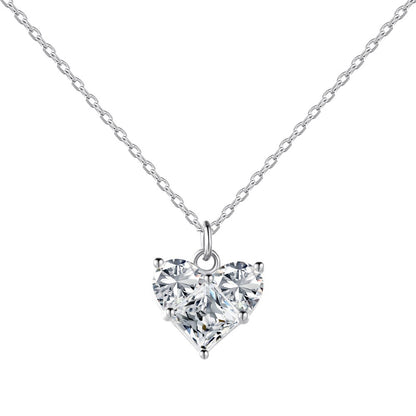Loving-heart zircon necklace