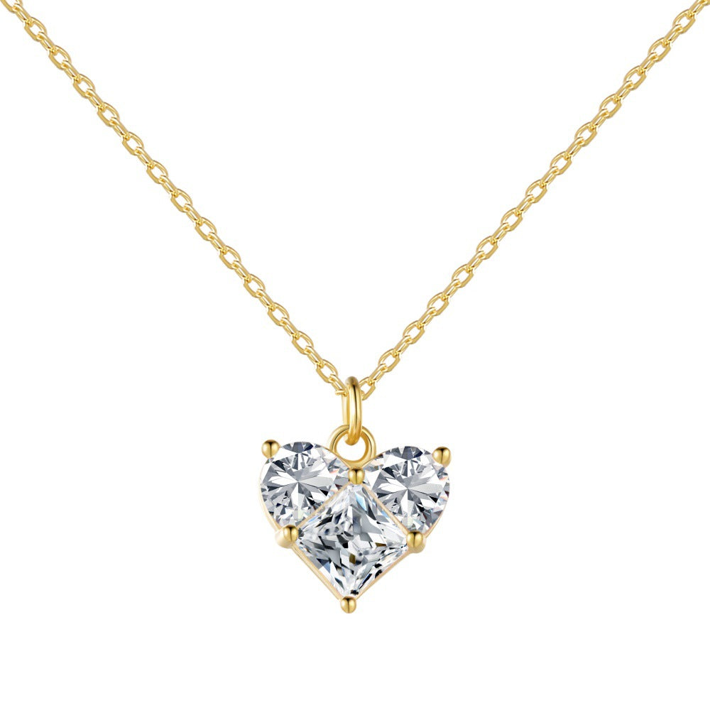 Loving-heart zircon necklace