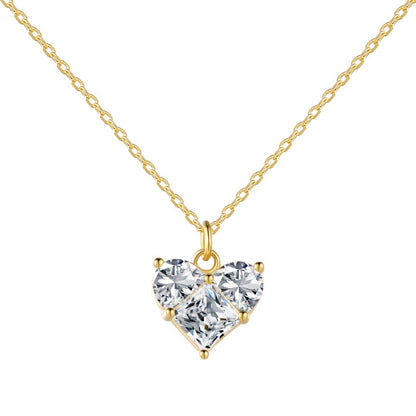 Loving-heart zircon necklace