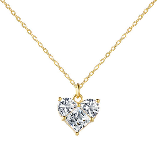 Loving-heart zircon necklace