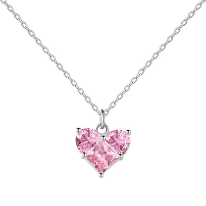 Loving-heart zircon necklace