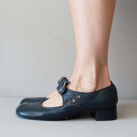 Low Heel Buckle Strap Women Shoes