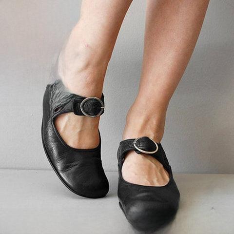 Low Heel Buckle Strap Women Shoes