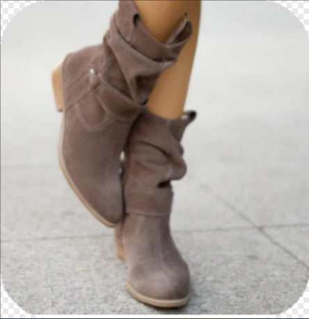 Low Heel Suede Low boots