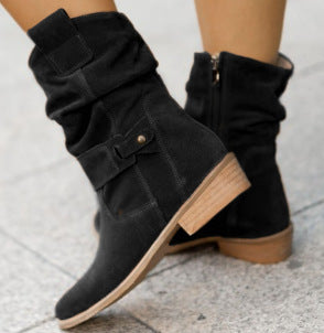 Low Heel Suede Low boots