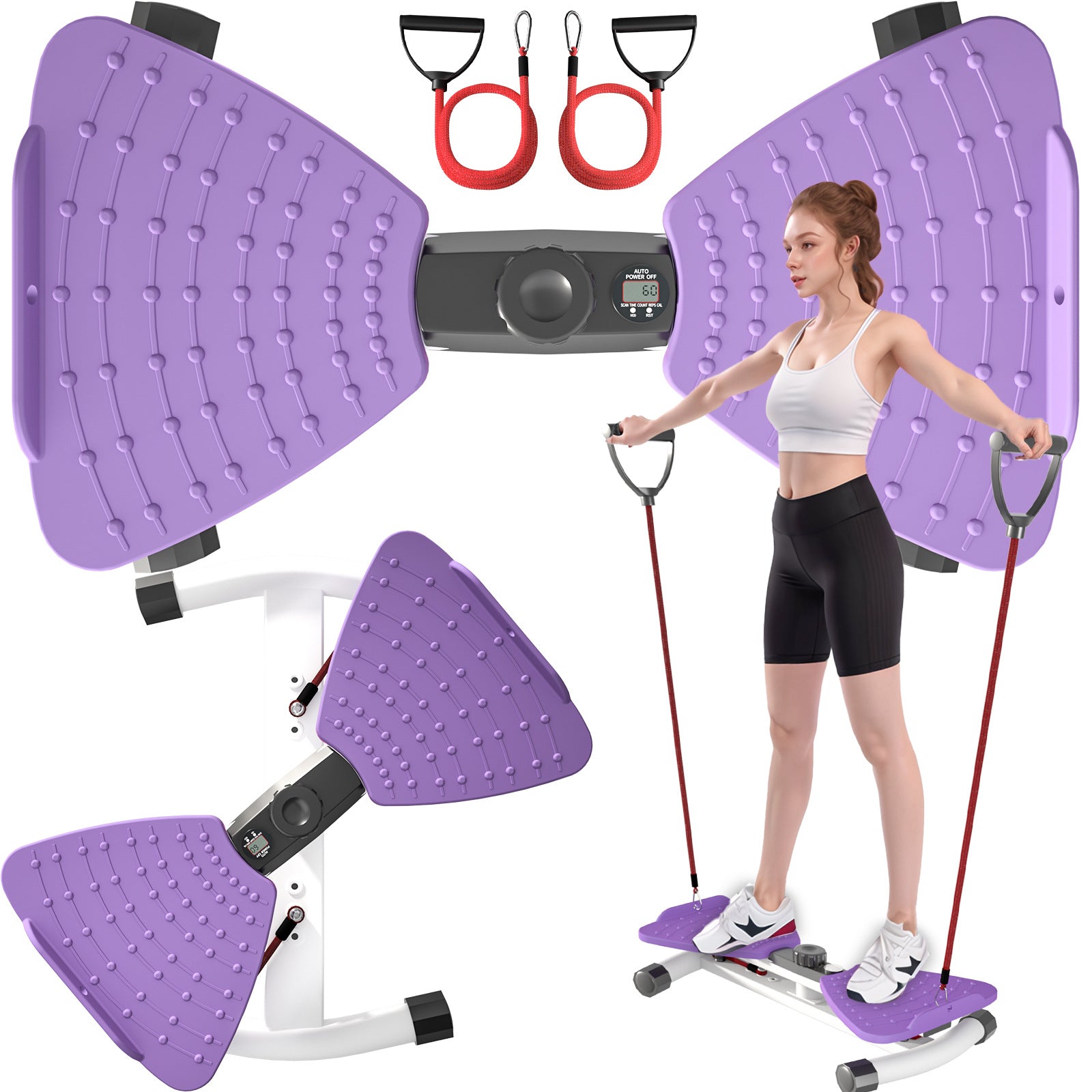 Low Impact Side Stepper Protects Knees and Joints Portable Left and Right Stepper with Digital Display
