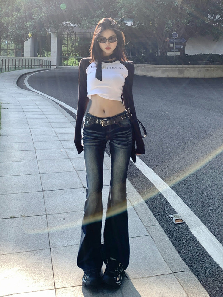 Low-rise fleece jeans