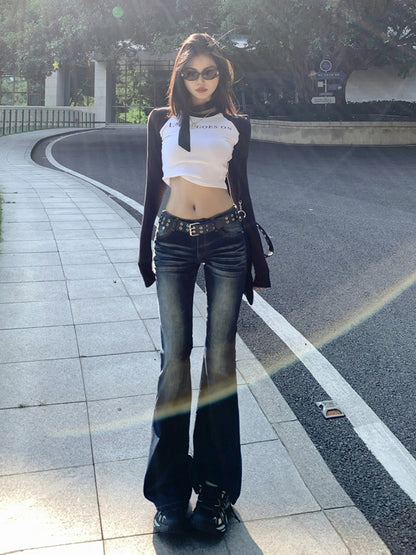 Low-rise fleece jeans