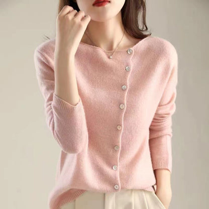 Low Round Neck Thin Knit Outerwear