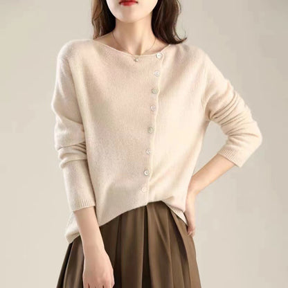 Low Round Neck Thin Knit Outerwear
