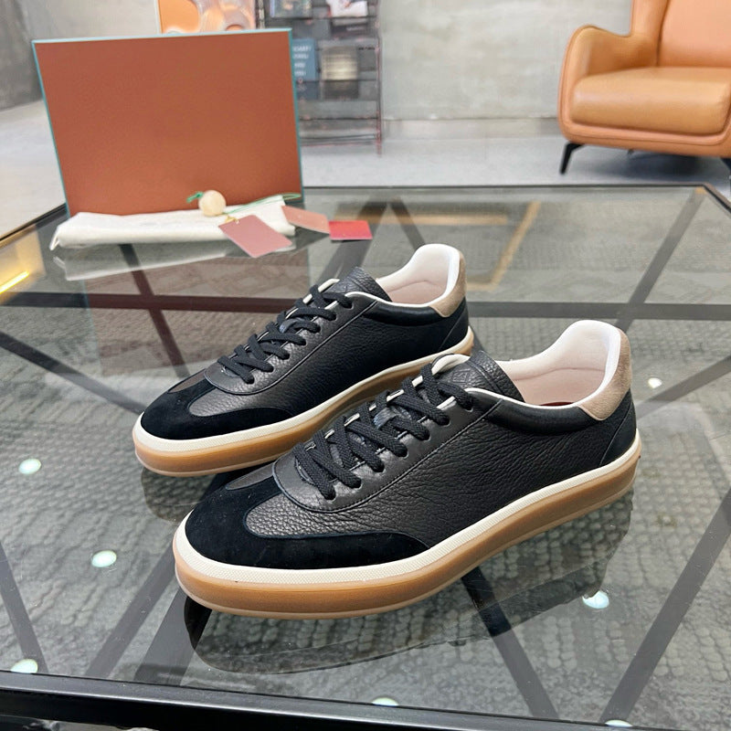 Low-top lace-up men's canvas shoes