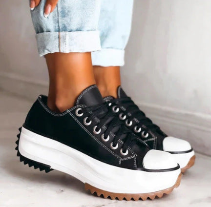 Low Top Thick Sole Canvas Shoes