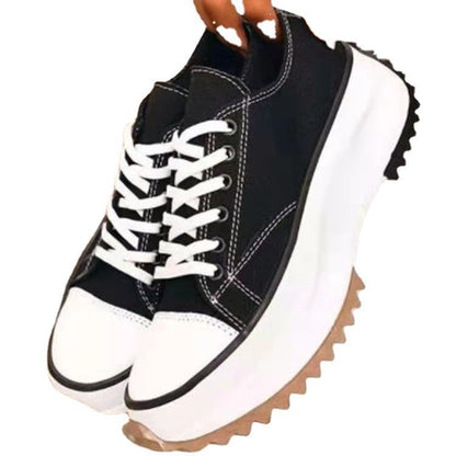 Low-Top Thick-Soled Canvas Shoes