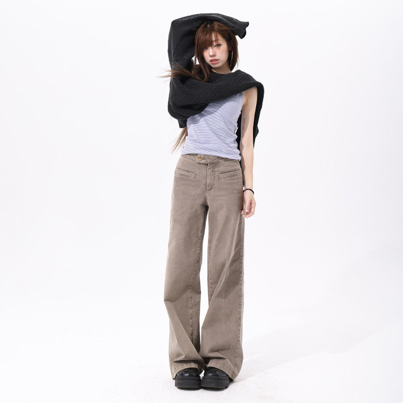 Low-Waist Straight-Leg Jeans