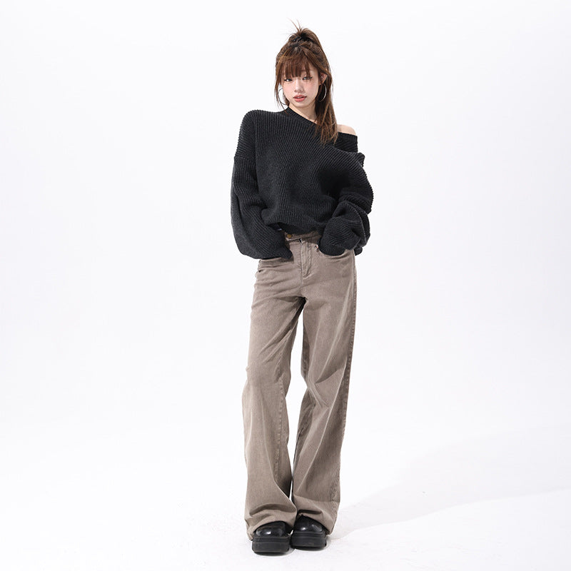 Low-Waist Straight-Leg Jeans