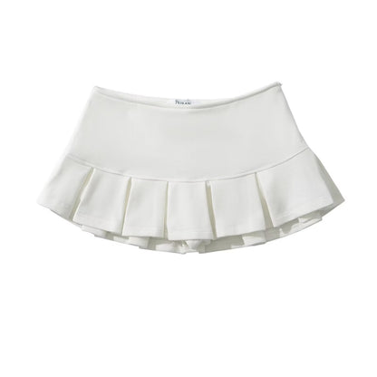 Low-waist ultra-short A-line skirt