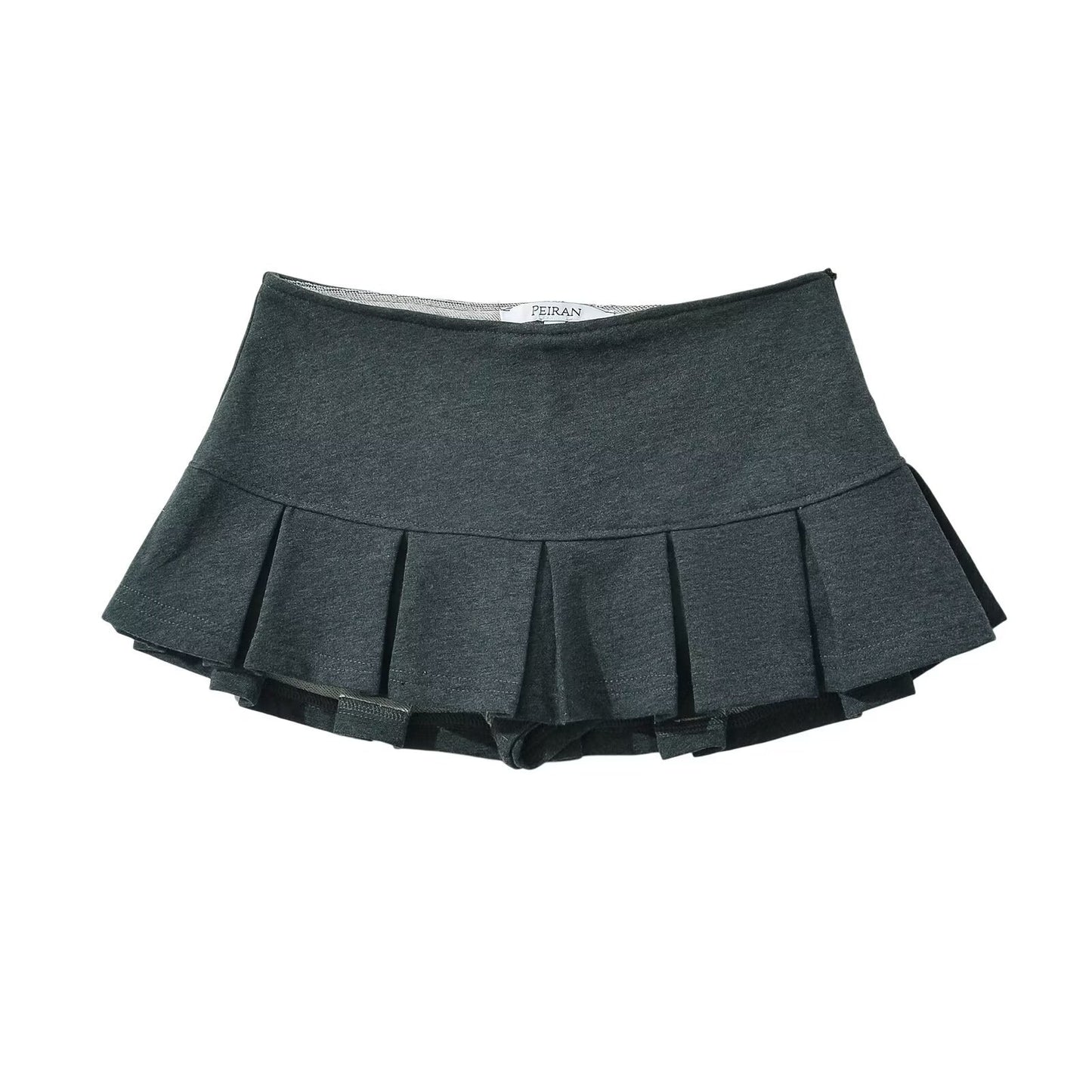 Low-waist ultra-short A-line skirt