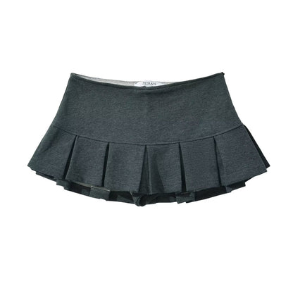 Low-waist ultra-short A-line skirt