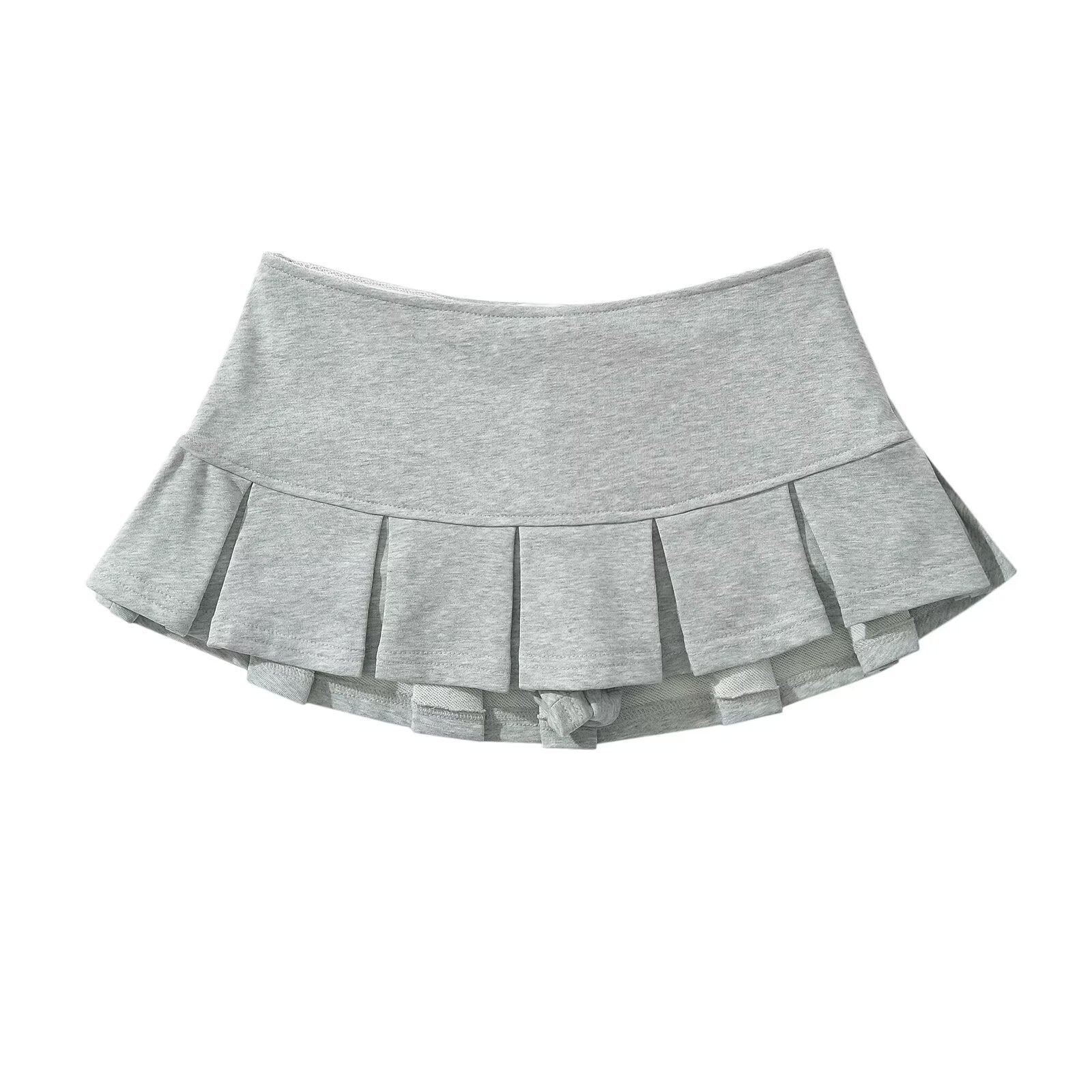 Low-waist ultra-short A-line skirt