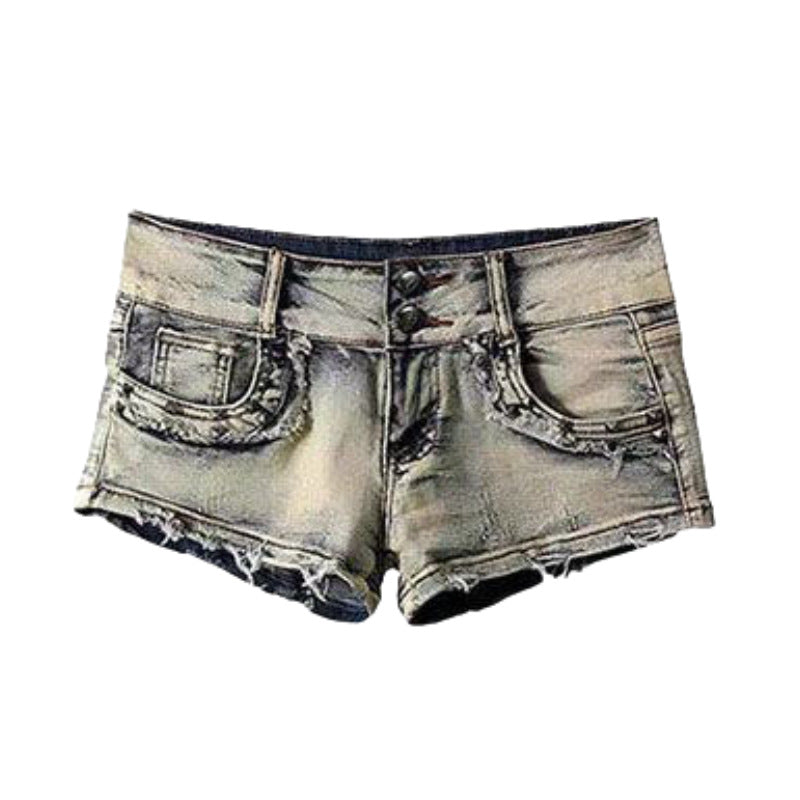 Low-waisted denim shorts