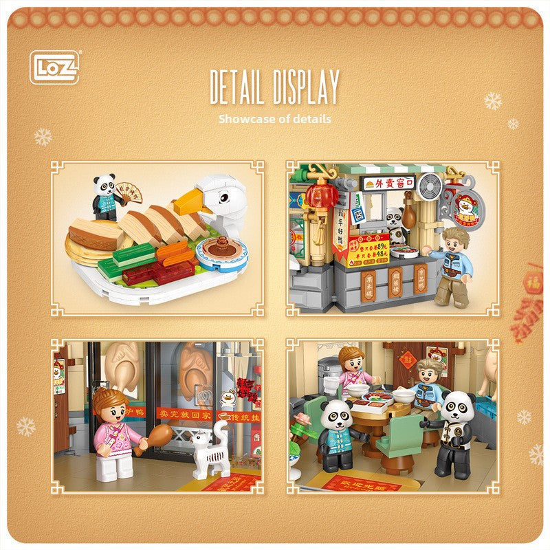 Loz Small Particle Building Blocks 1955 New Year Roast Duck Restaurant