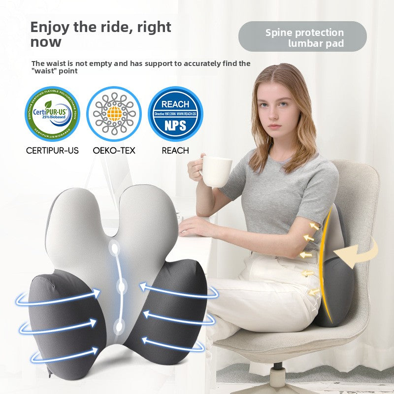 Lumbar support cushion/pillow for those who sit for long periods