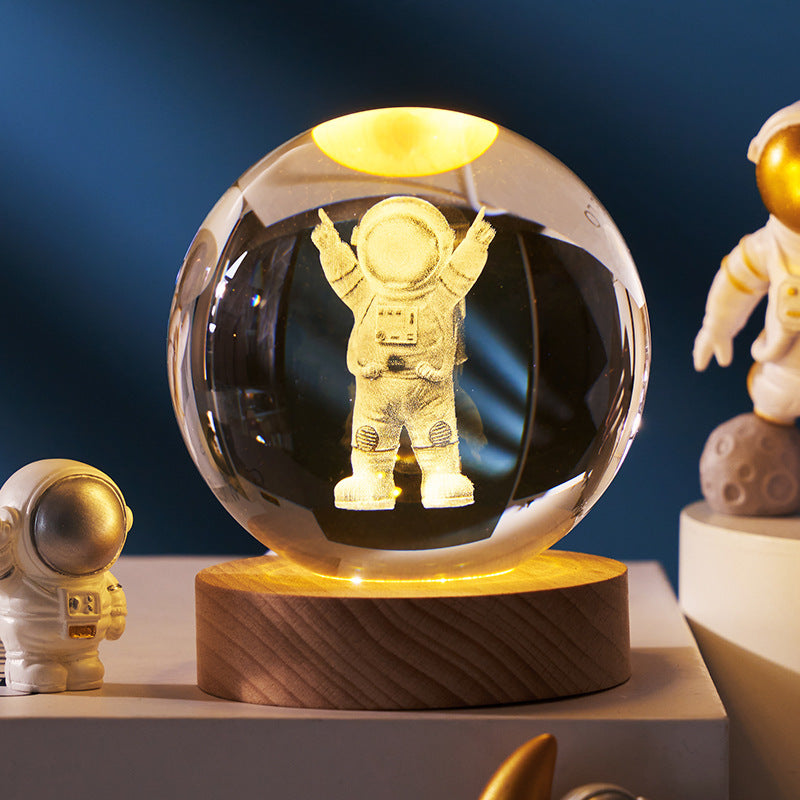 Luminous base night light glass ball small ornament