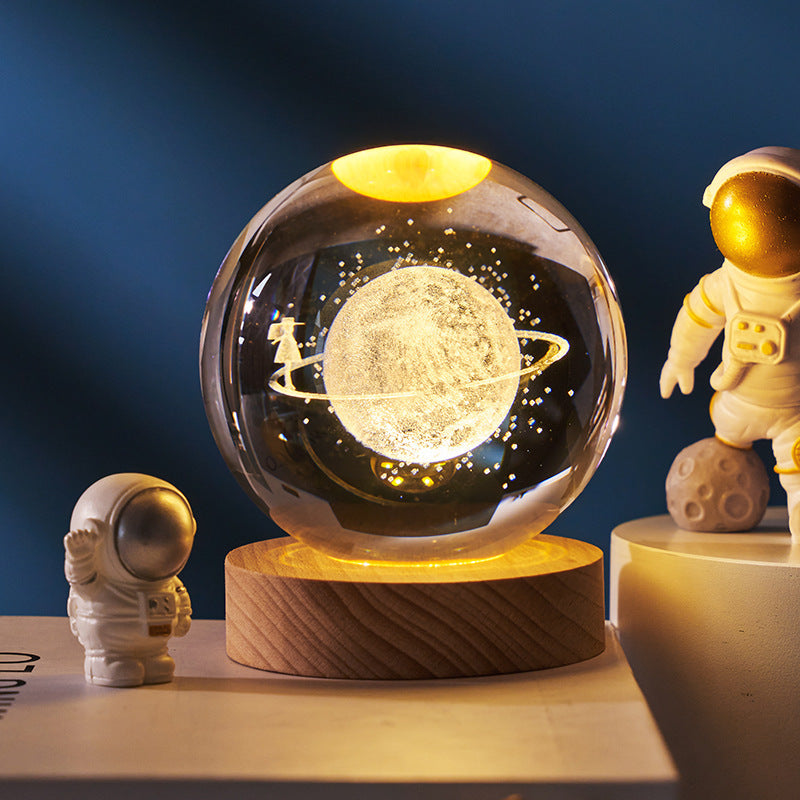 Luminous base night light glass ball small ornament