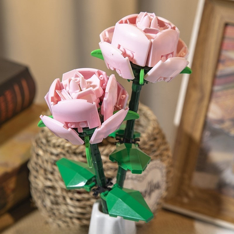 Luminous Building Block Flower Decoration