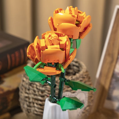 Luminous Building Block Flower Decoration