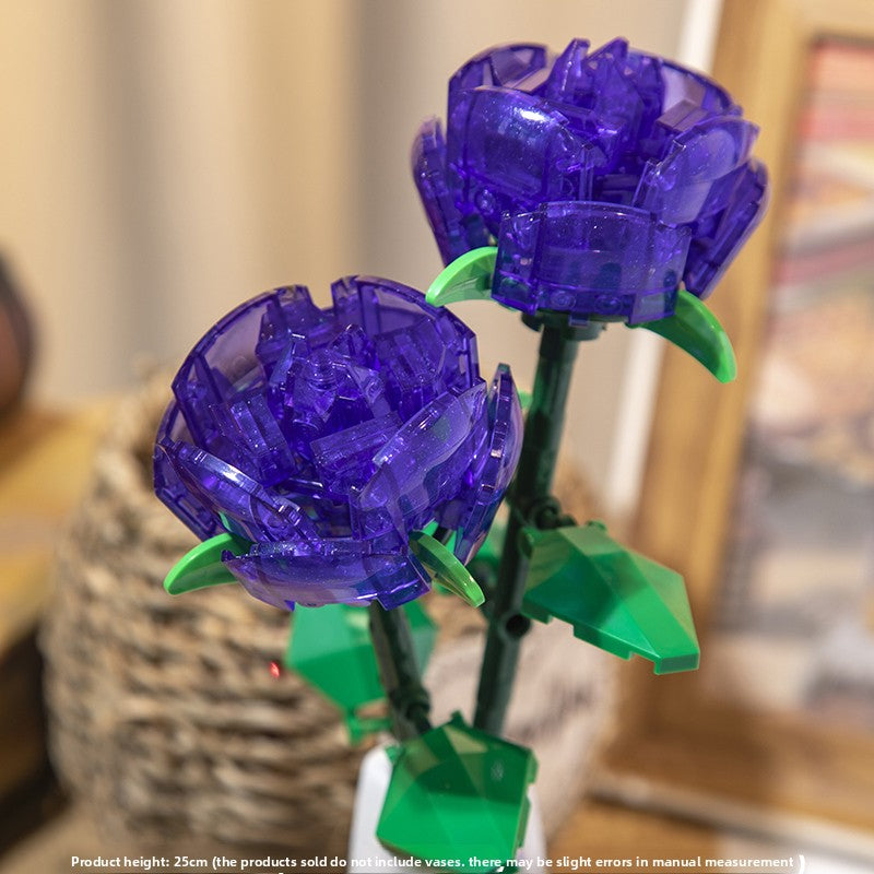 Luminous Building Block Flower Decoration