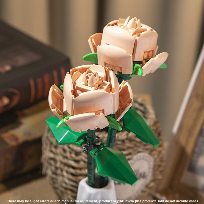 Luminous Building Block Flower Decoration