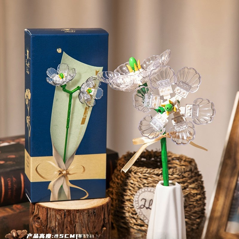 Luminous Building Block Flower Decoration