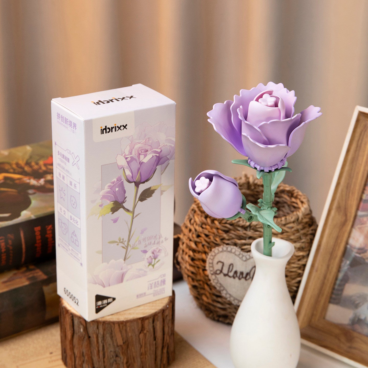Luminous Building Block Flower Decoration