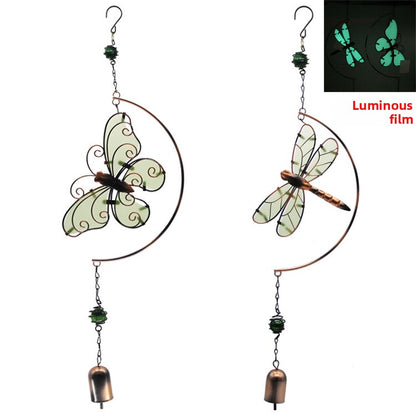Luminous Butterfly Dragonfly Wind Chime Rotating Pendant