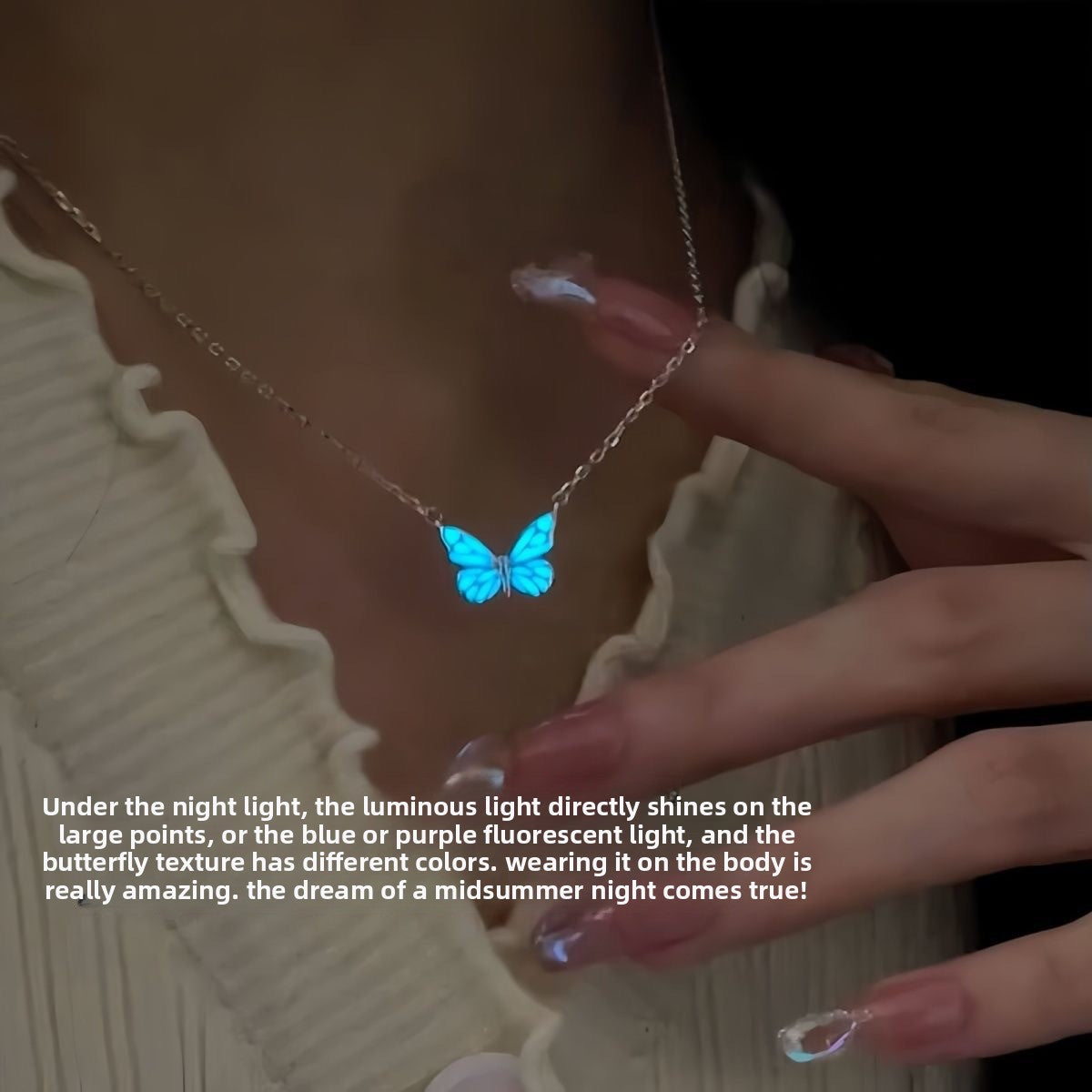 Luminous Butterfly Necklace Pendant