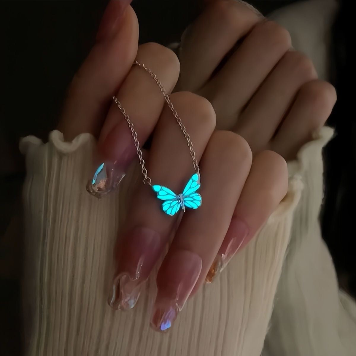 Luminous Butterfly Necklace Pendant