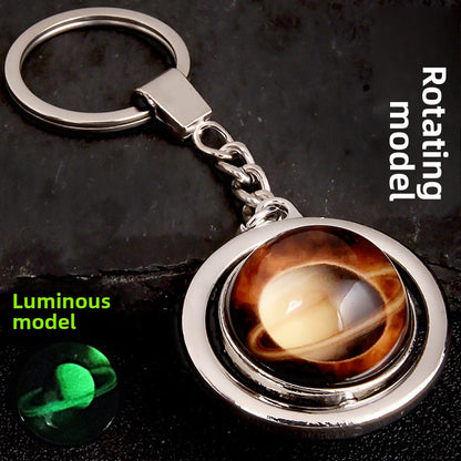 Luminous Celestial Keychain Pendant with Rotating Design