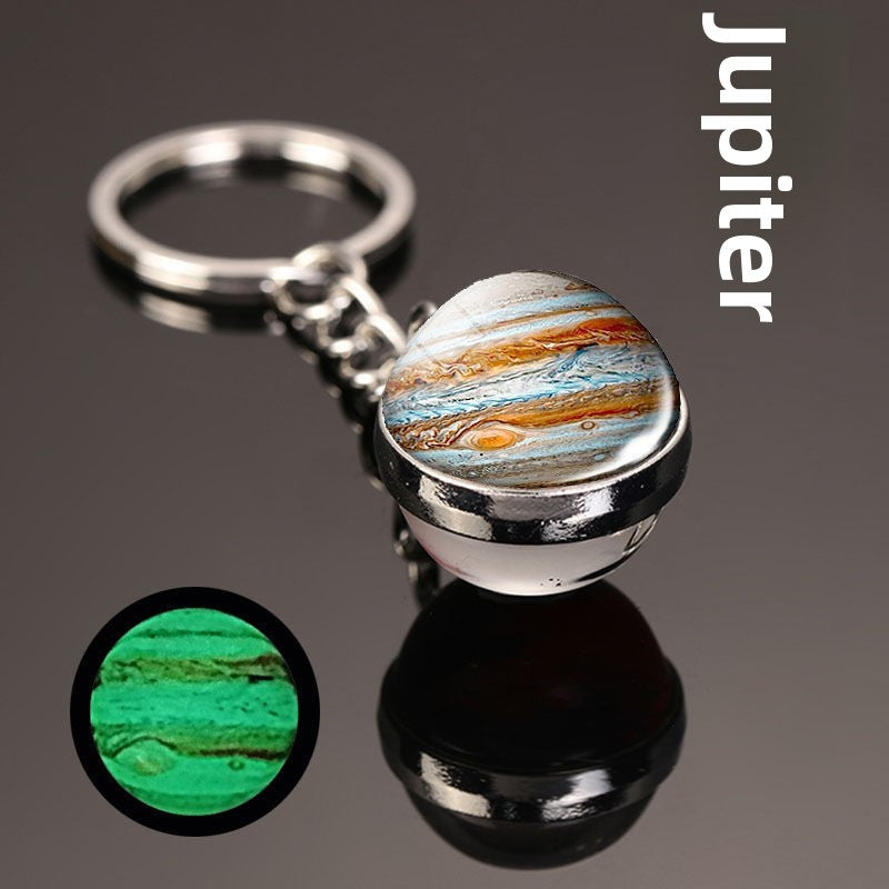 Luminous Celestial Keychain Pendant with Rotating Design