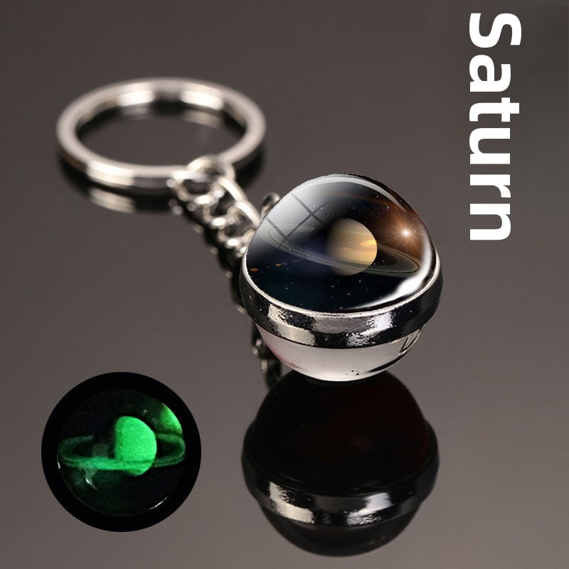 Luminous Celestial Keychain Pendant with Rotating Design