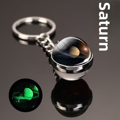Luminous Celestial Keychain Pendant with Rotating Design
