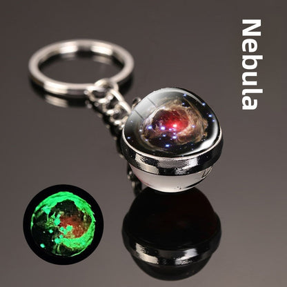 Luminous Celestial Keychain Pendant with Rotating Design