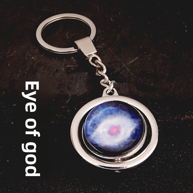 Luminous Celestial Keychain Pendant with Rotating Design
