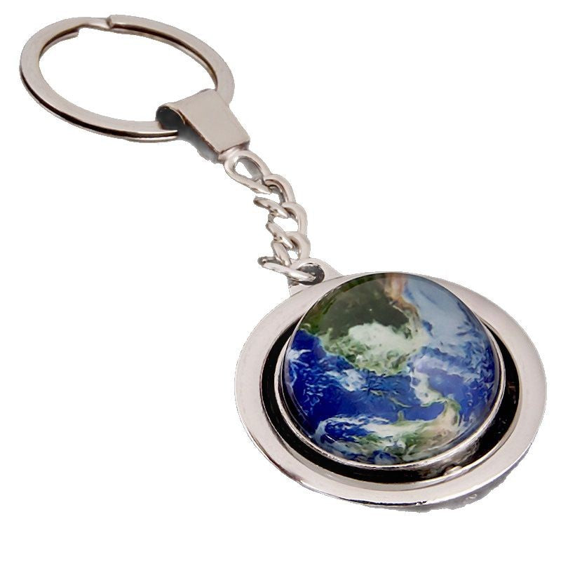 Luminous Celestial Keychain Pendant with Rotating Design