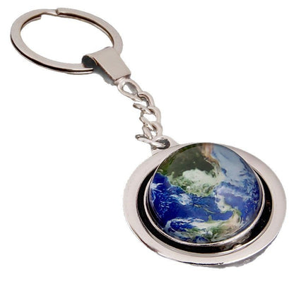 Luminous Celestial Keychain Pendant with Rotating Design