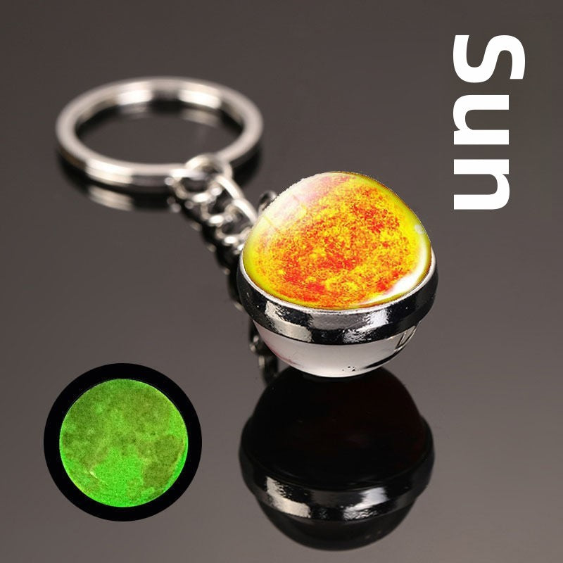 Luminous Celestial Keychain Pendant with Rotating Design